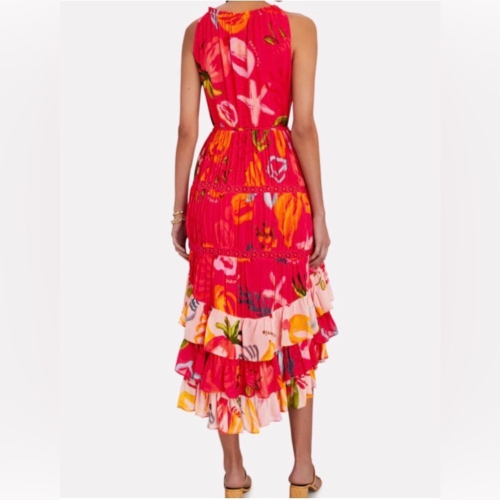 FARM Rio Red Multi-Color Tiered Midi Dress - Picture 7 of 12